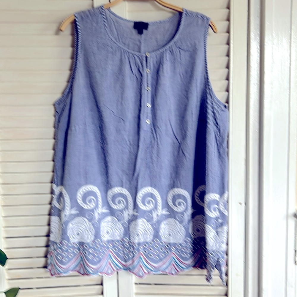 Cute sleeveless Talbots top. 1X
